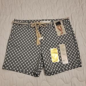 Levi's Riders by Lee Black White Belted Mid Rise Shorts Women's Size 16M